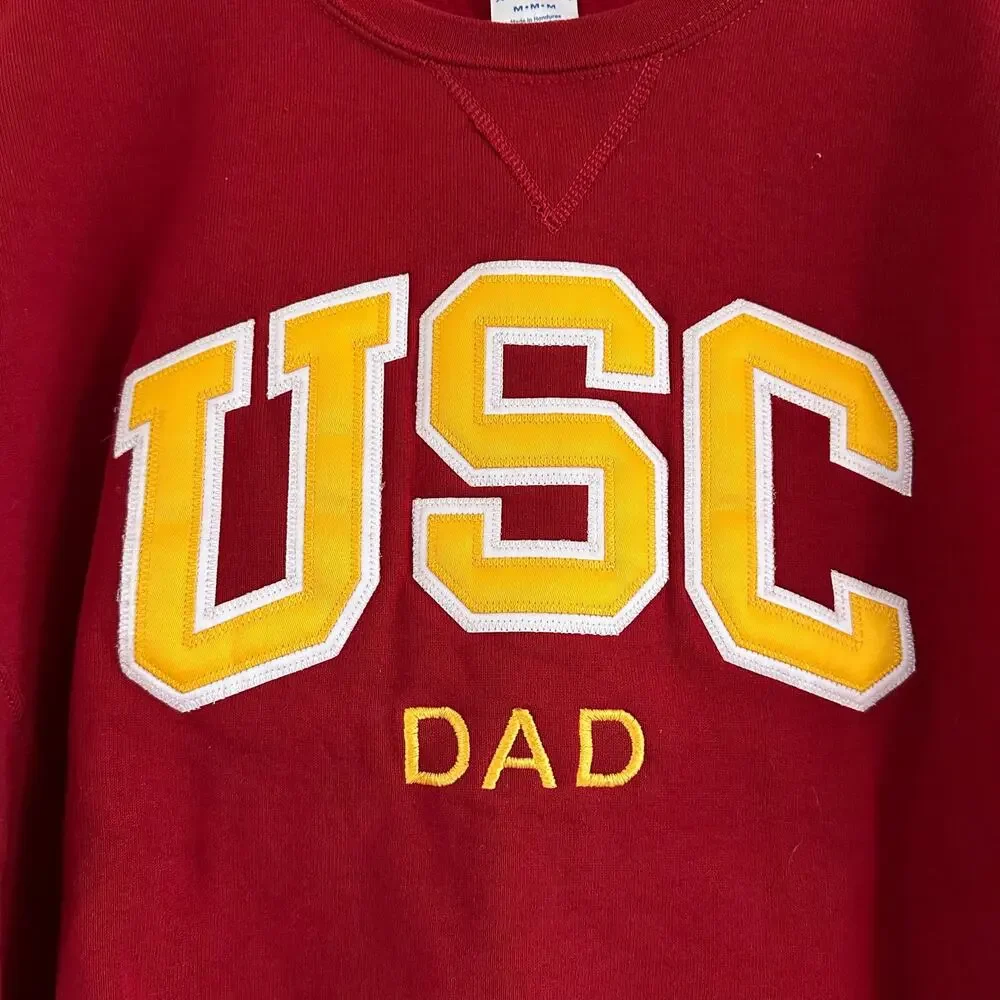 USC‎ Trojans Embroidered Russell Athletic Dad Pullover Sweater Size Medium